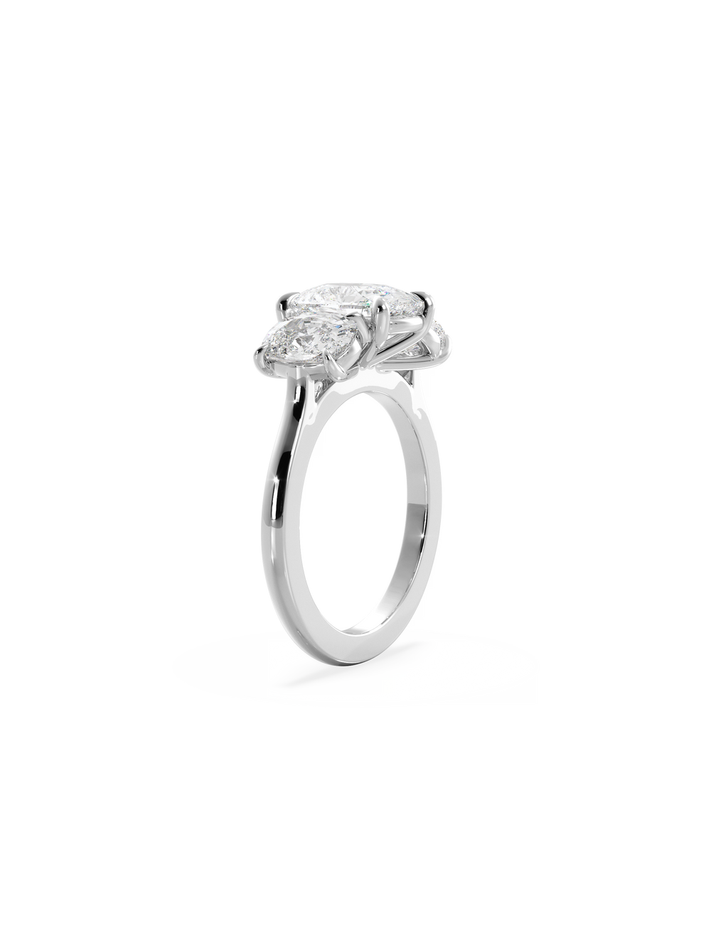 Elongated Cushion Trilogy Ring - View 