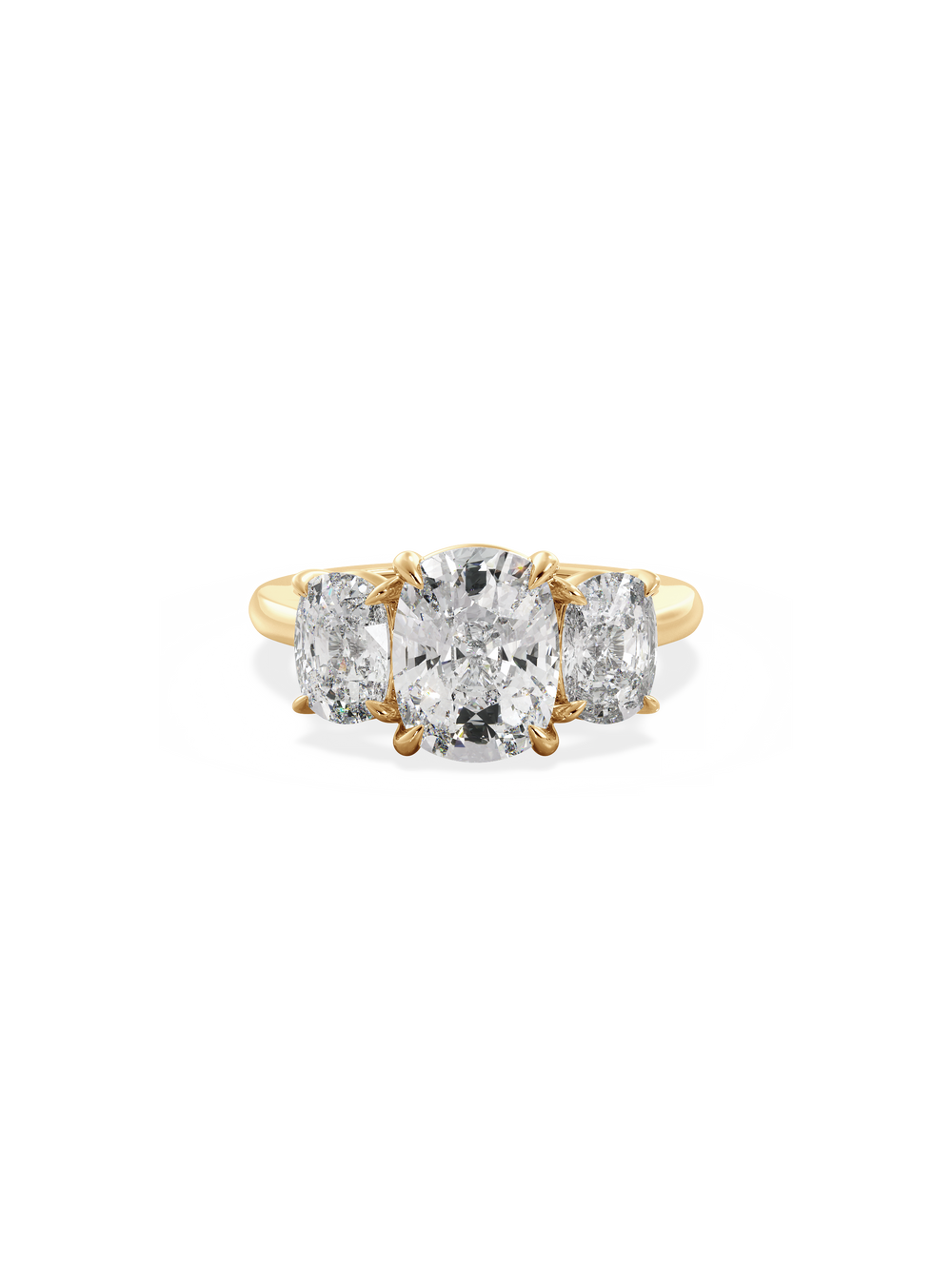 Elongated Cushion Trilogy Ring - View 
