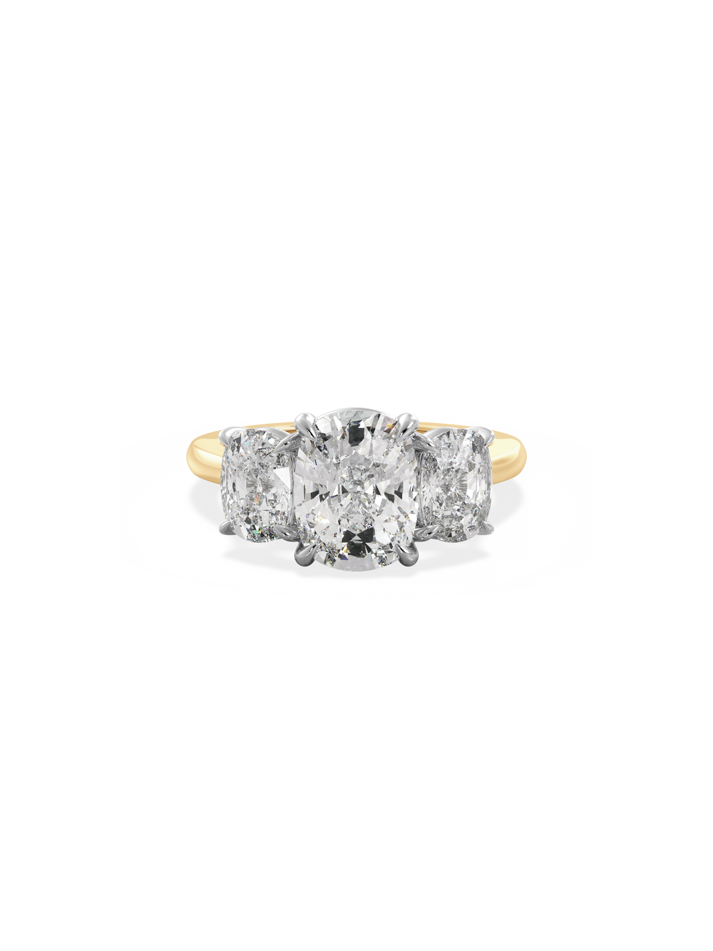 Elongated Cushion Trilogy Ring - View 