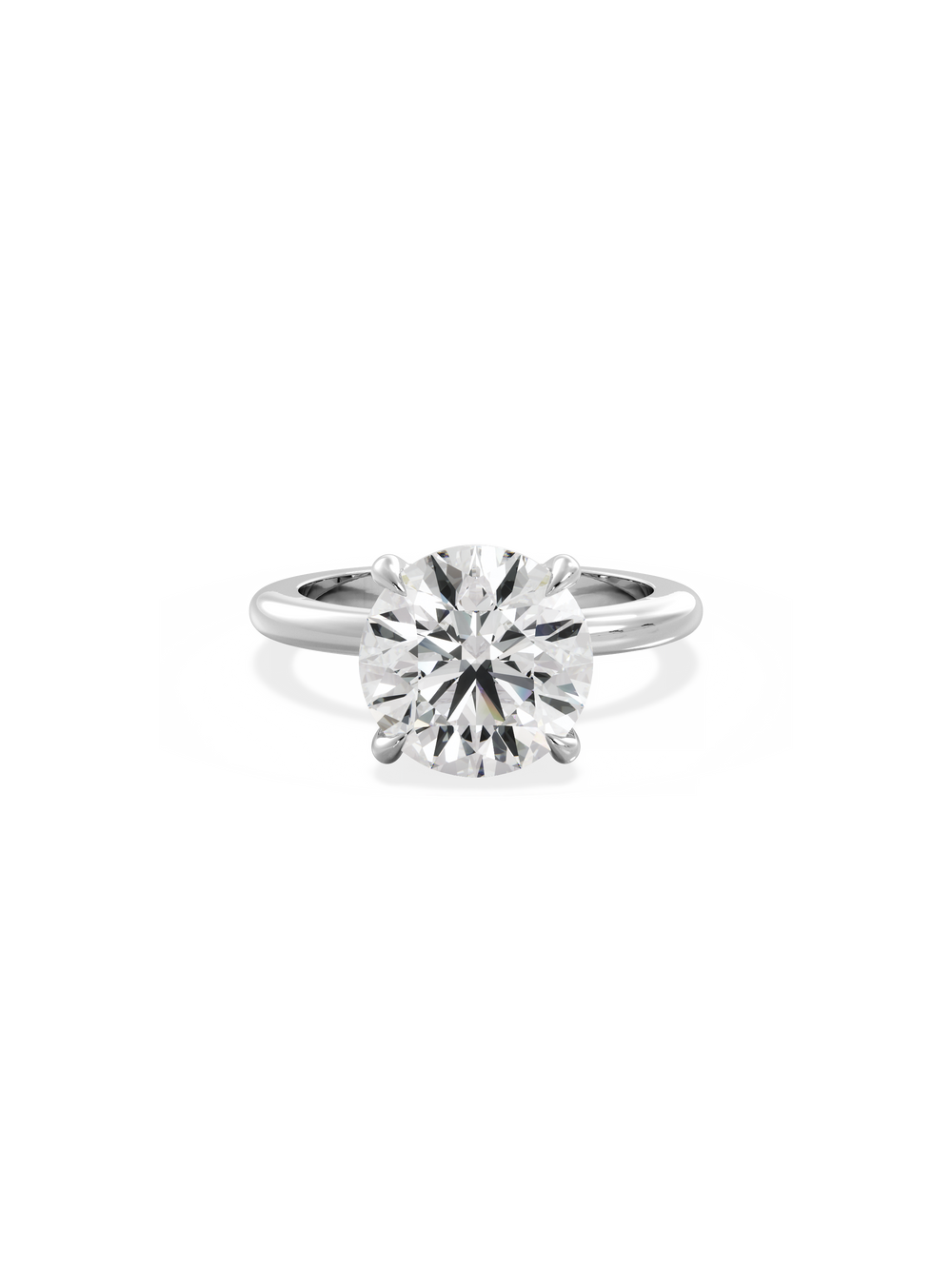 Round Ceremonial Solitaire Ring - View 