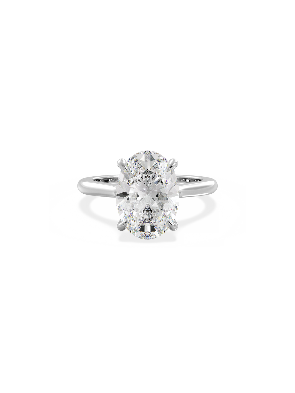 Oval Classic Solitaire Ring - View 