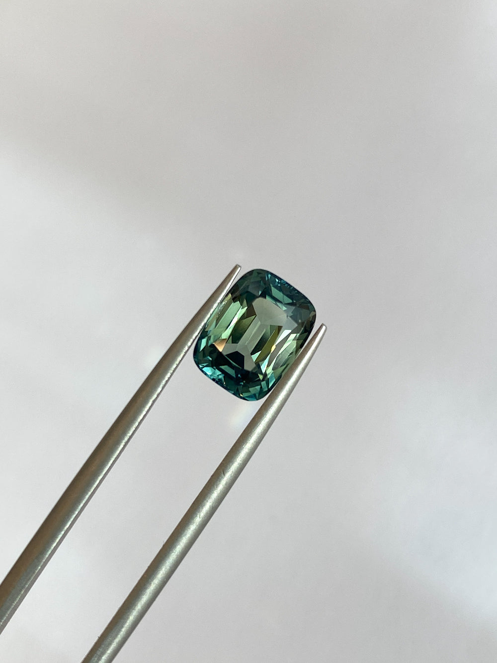 3.70ct Teal Elongated Cushion Sapphire - View 