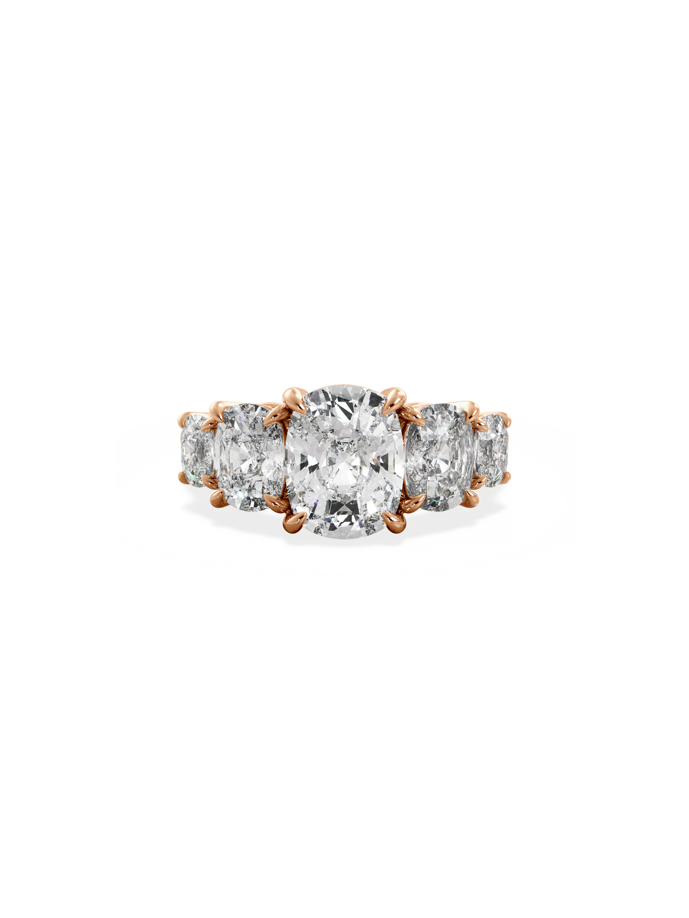 Elongated Cushion Signature Five-Stone Ring - View 