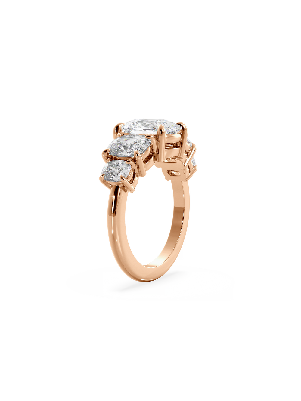 Elongated Cushion Signature Five-Stone Ring - View 
