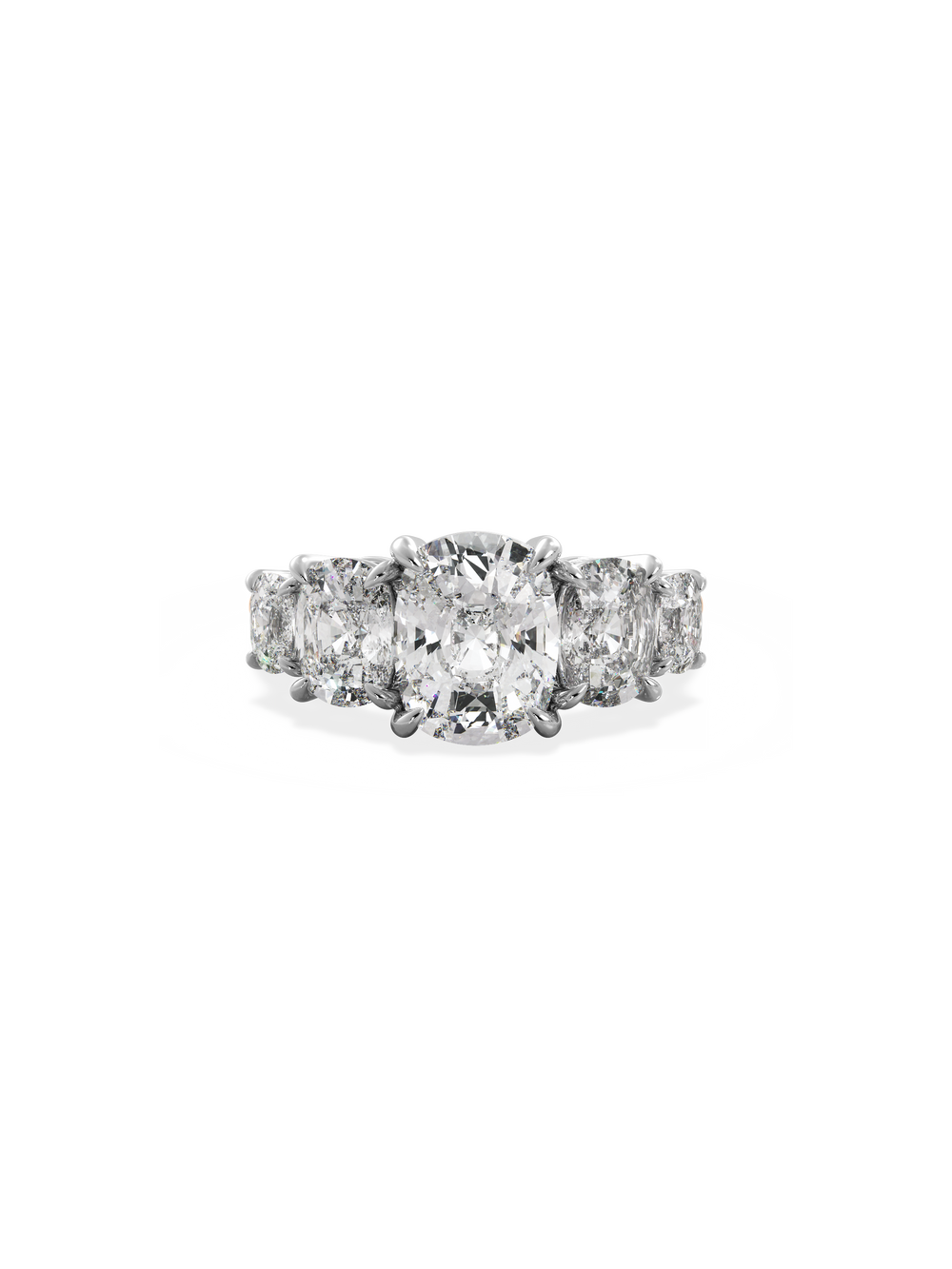 Elongated Cushion Signature Five-Stone Ring - View 
