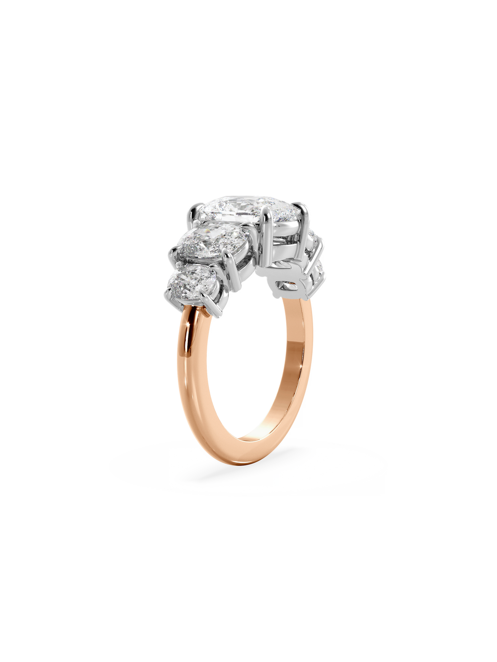 Elongated Cushion Signature Five-Stone Ring - View 
