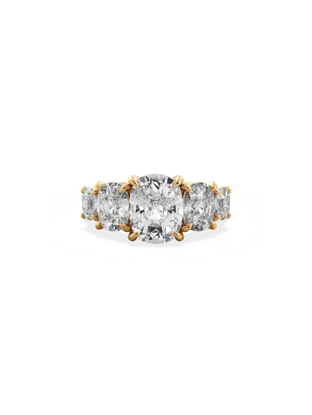 Elongated Cushion Signature Five-Stone Ring - View 