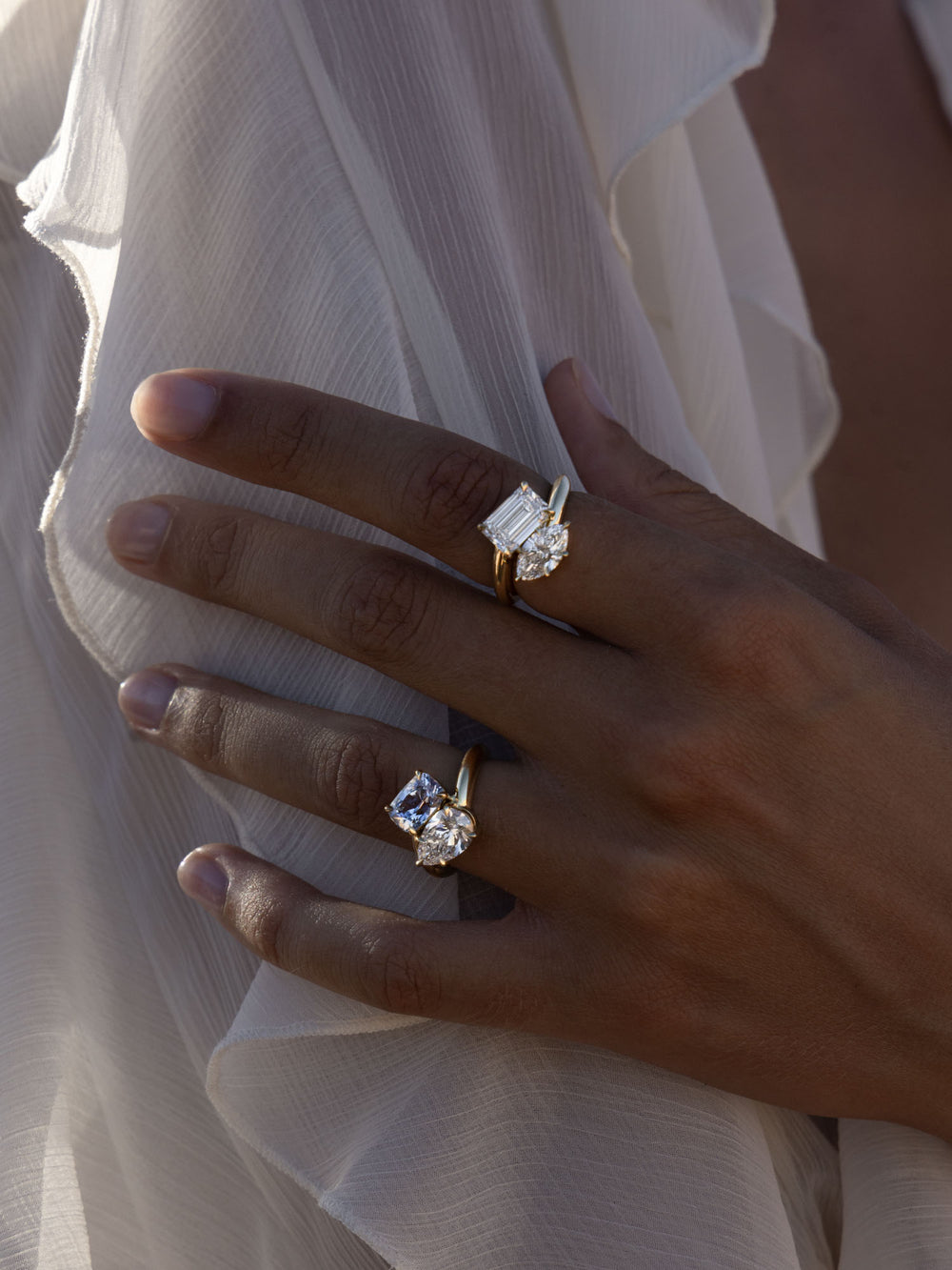 3.21cttw Marquise & Radiant Jean Toi et Moi Ring - View 