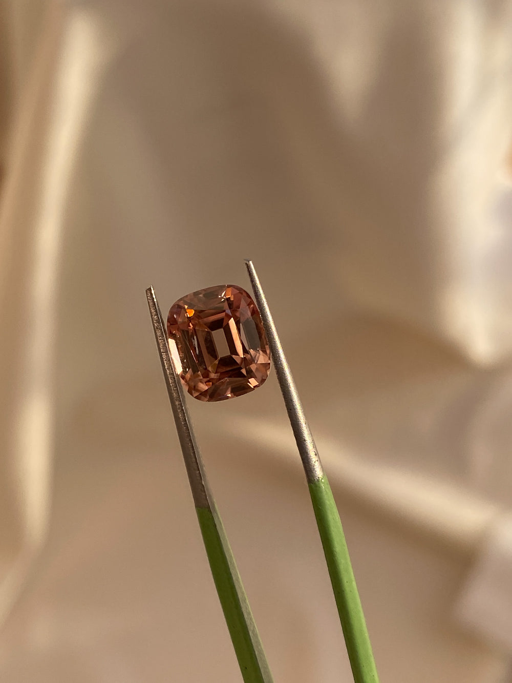 4.13ct Peach Cushion Zircon - View 