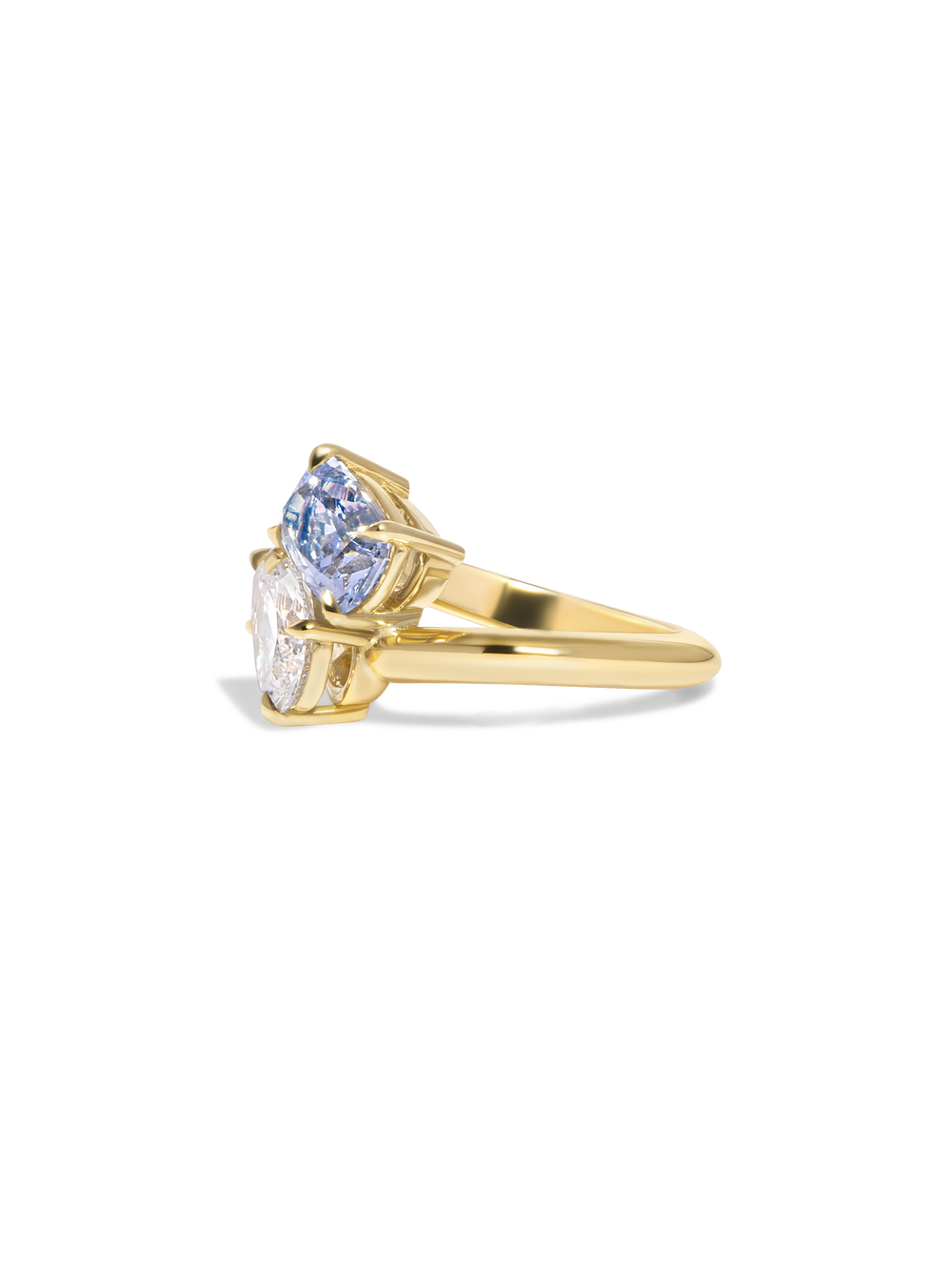 4.76cttw Elongated Cushion & Pear Jean Toi et Moi Ring - View 
