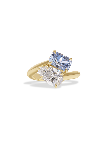 4.76cttw Elongated Cushion & Pear Jean Toi et Moi Ring