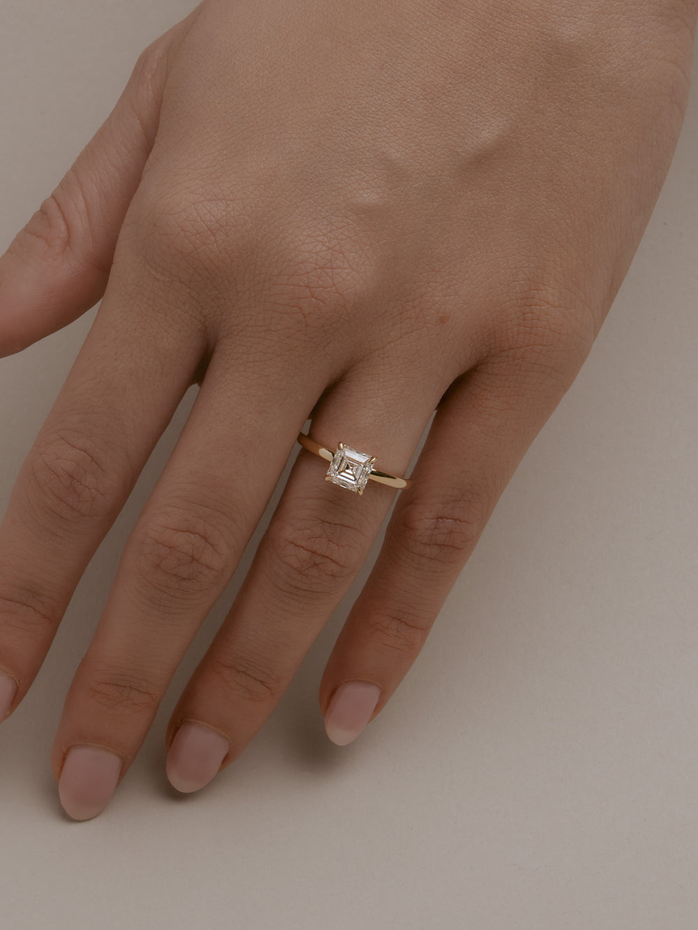 Asscher Ceremonial Solitaire Ring - View 