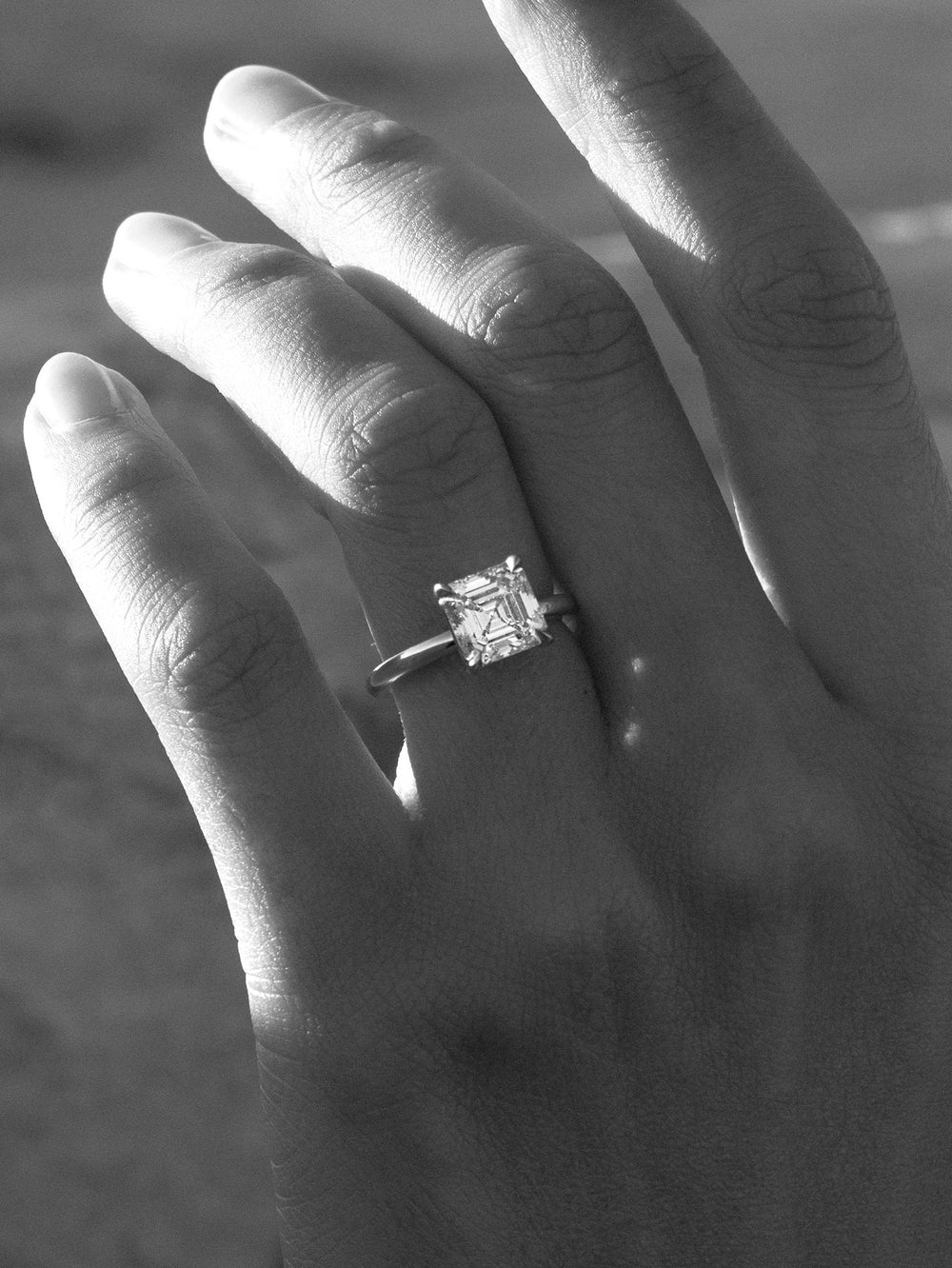 Asscher Ceremonial Solitaire Ring - View 