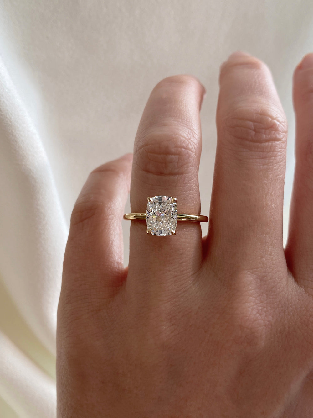 Elongated Cushion Ceremonial Solitaire Ring - View 