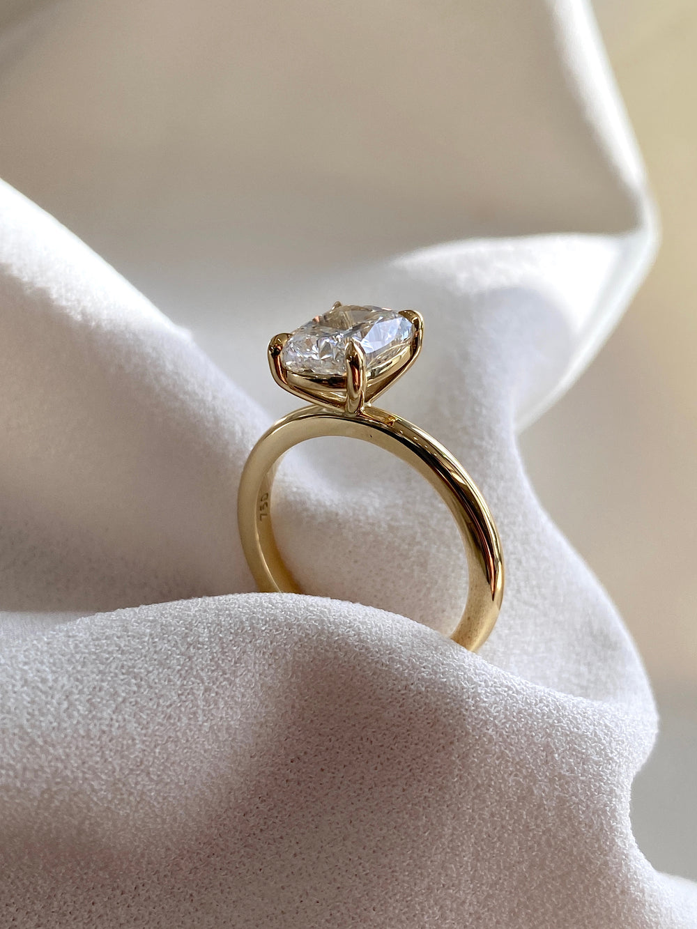 Elongated Cushion Ceremonial Solitaire Ring - View 