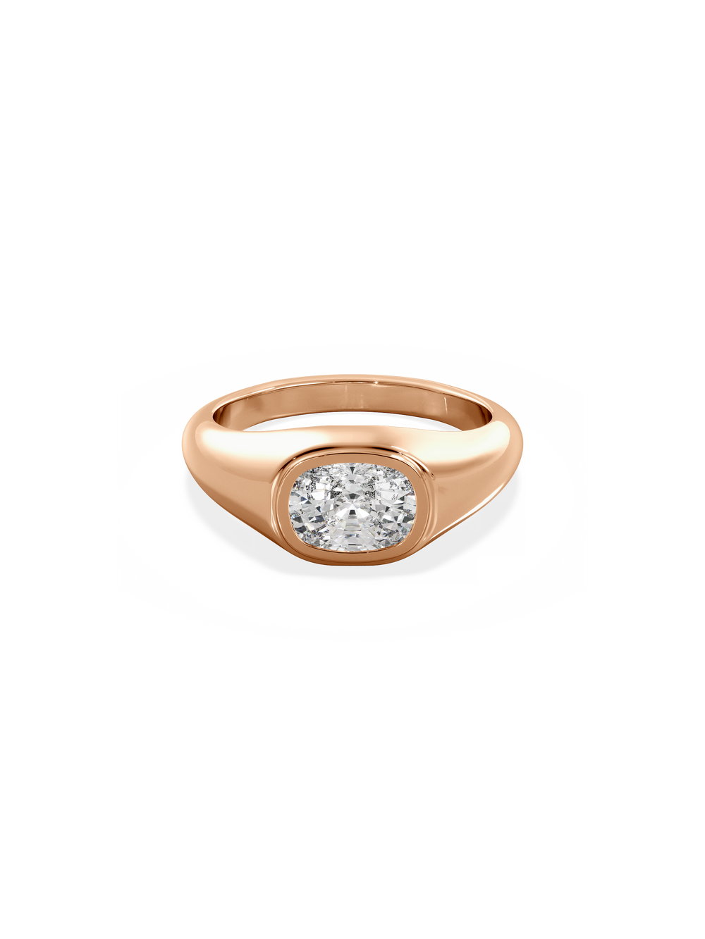 Elongated Cushion Signet Ring - View 