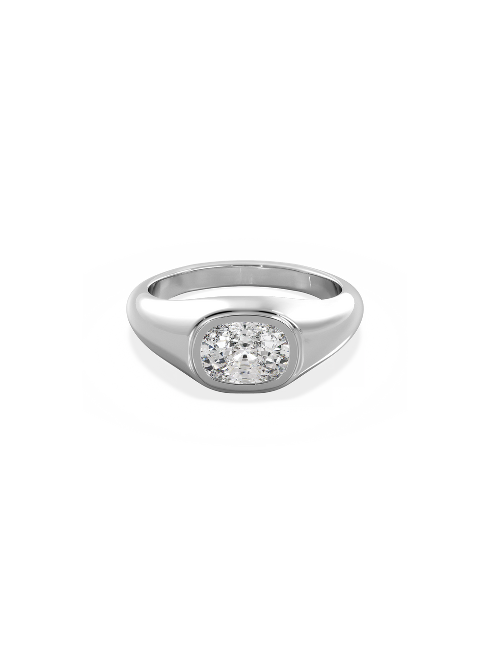 Elongated Cushion Signet Ring - View 