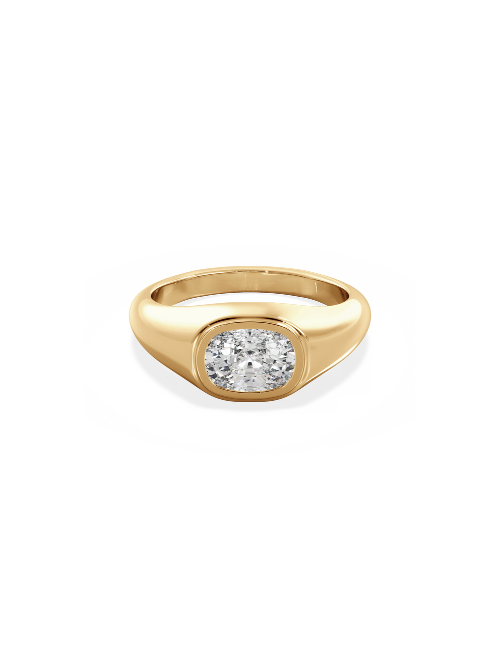 Elongated Cushion Signet Ring - View 