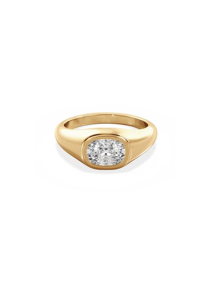Elongated Cushion Signet Ring