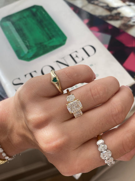 Elongated Cushion Trilogy Ring