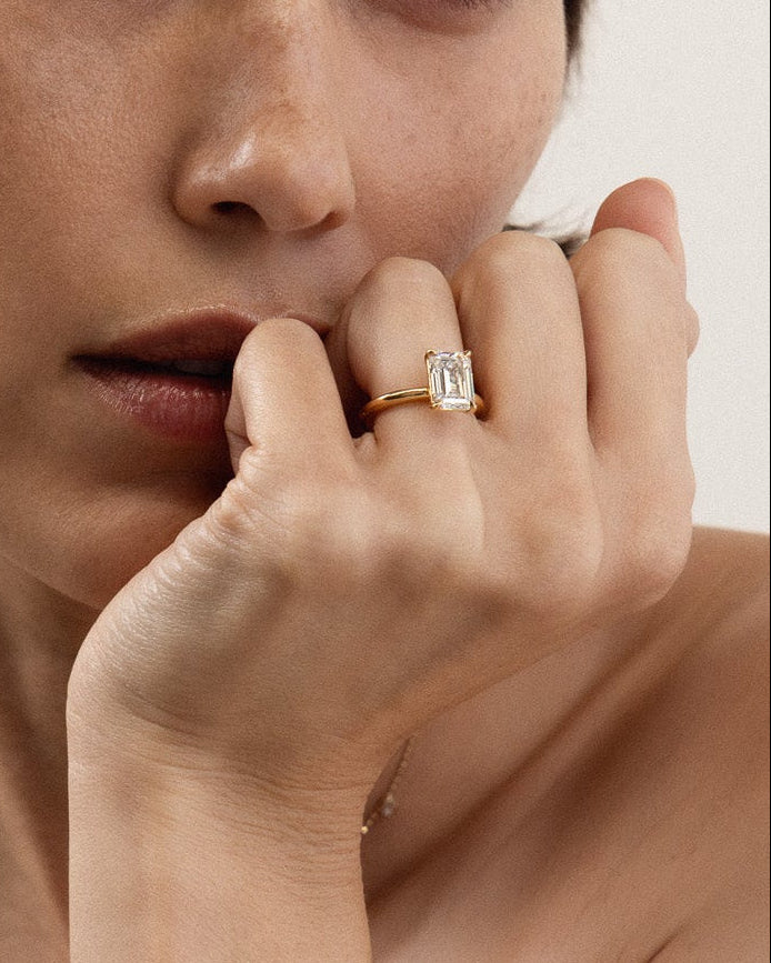 Emerald Ceremonial Solitaire Ring