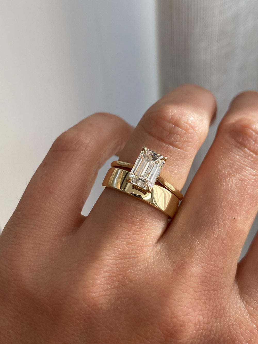 Emerald Classic Solitaire Ring - View 