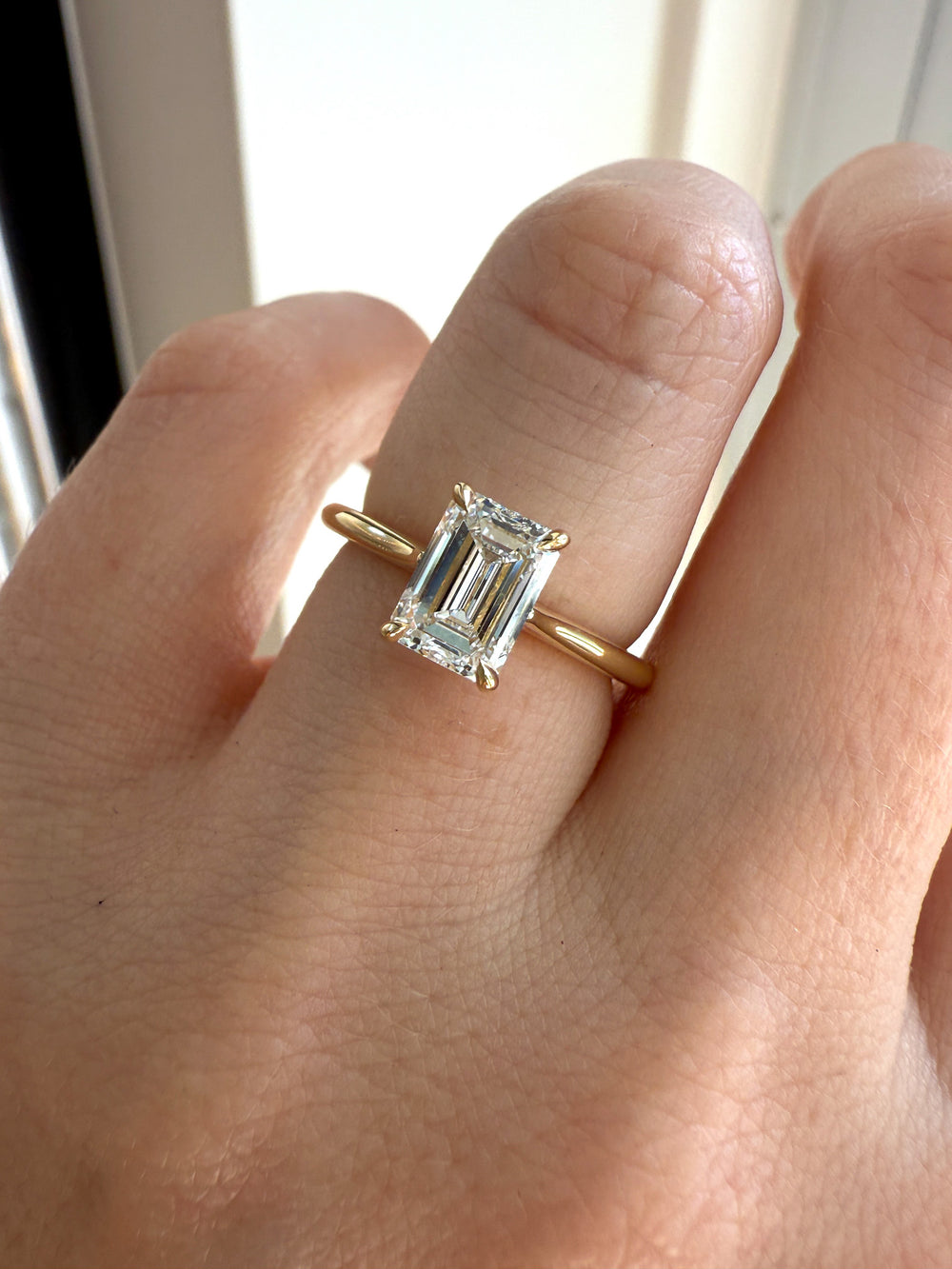 Emerald Classic Solitaire Ring - View 