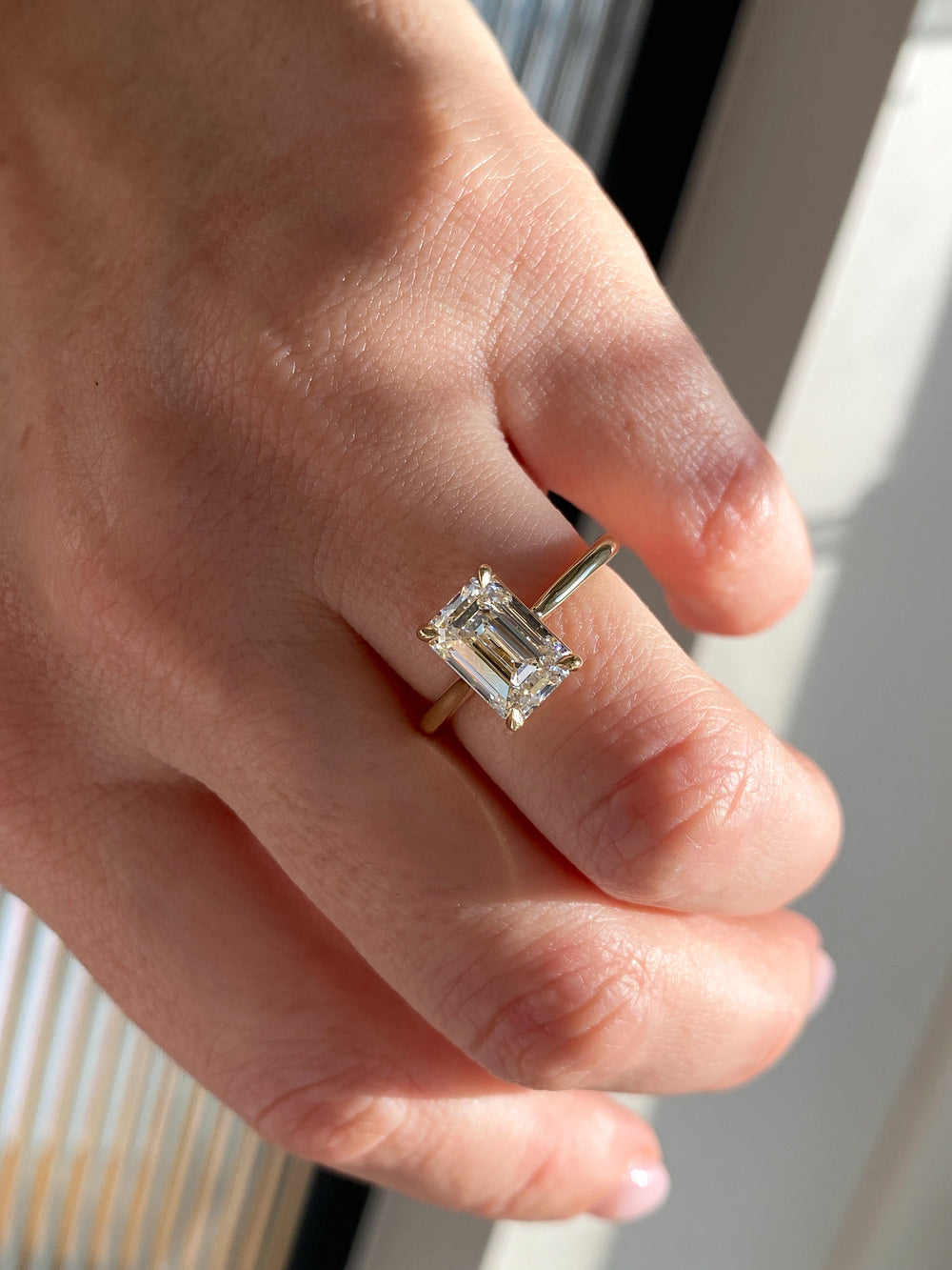 Emerald Classic Solitaire Ring - View 