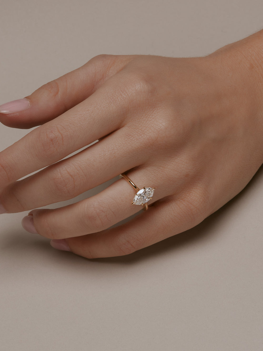 Marquise Classic Solitaire Ring - View 