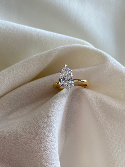 Pear Ceremonial Solitaire Ring