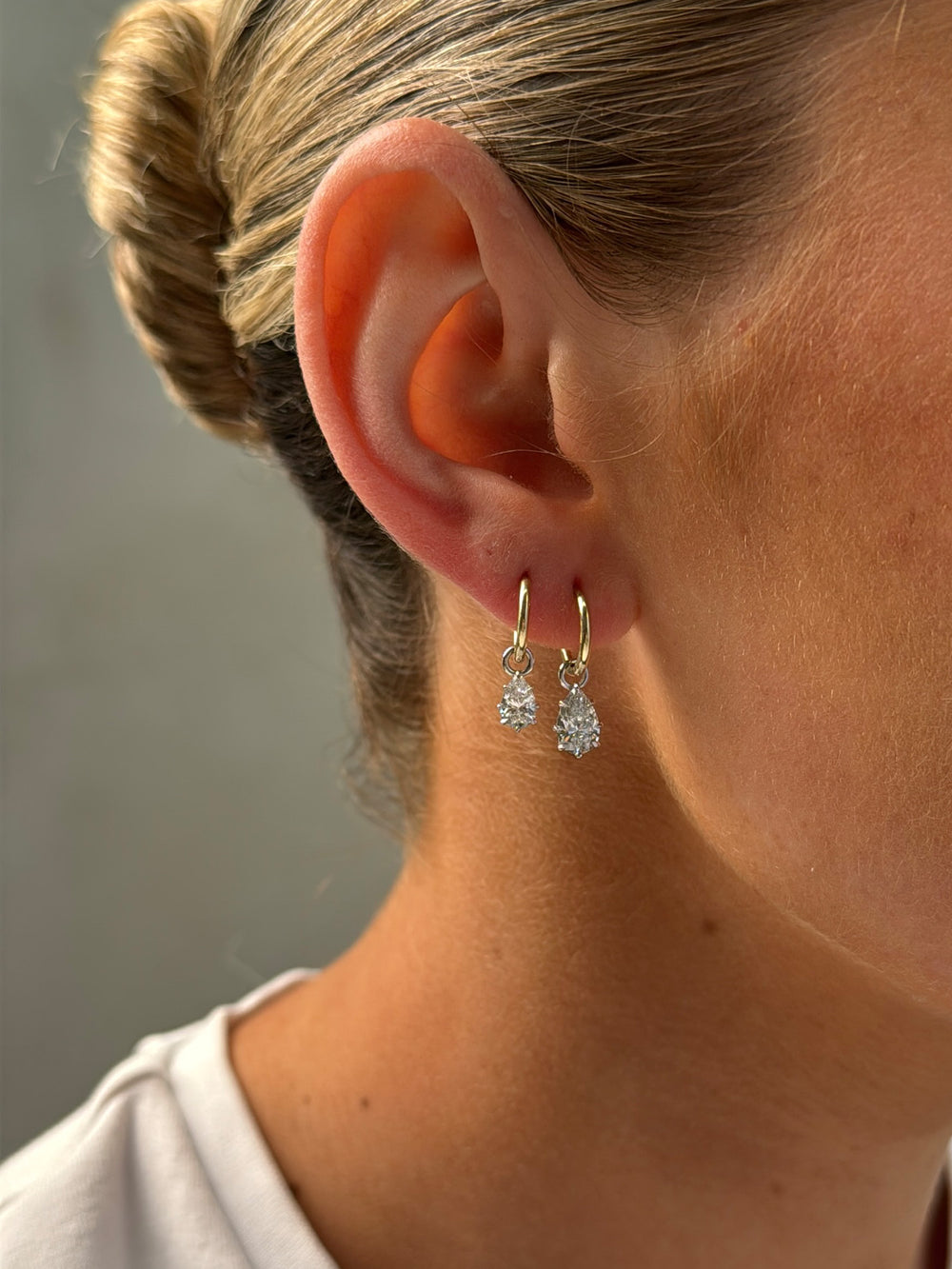 0.90ct Pear Diamond Drop Earrings