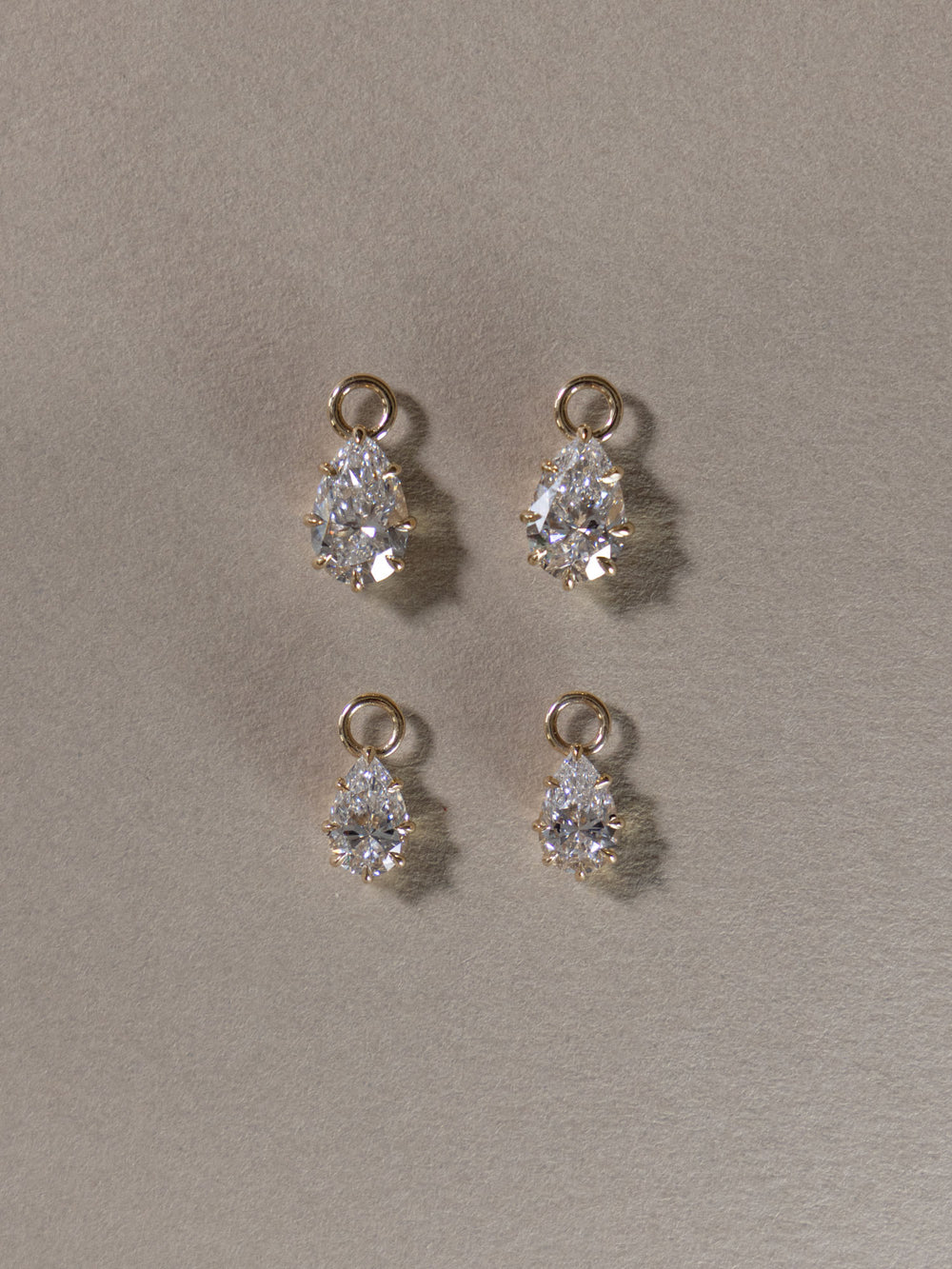 Pear Diamond Drop Earrings - View 