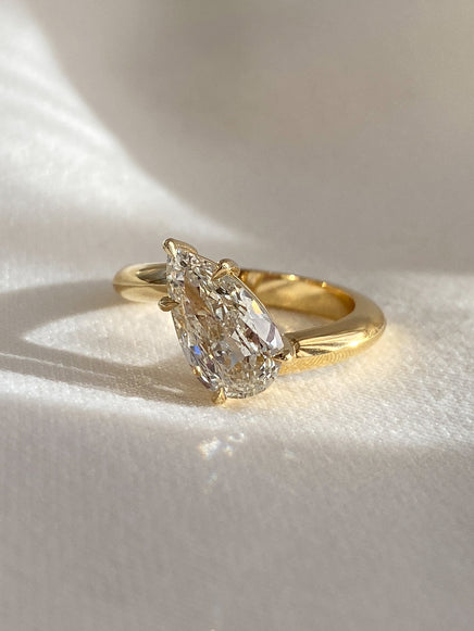 Pear Jean Solitaire Ring