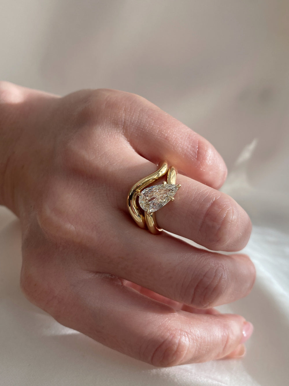 Pear Jean Solitaire Ring - View 
