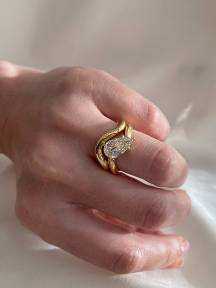 Pear Jean Solitaire Ring