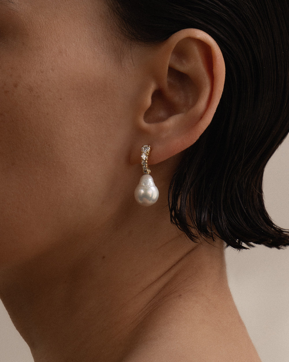 Vermeer Pearl Diamond Earrings - View 