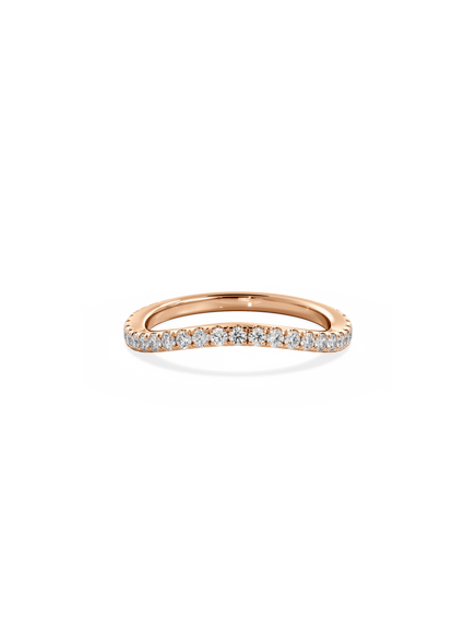 Contour Shimmer Ring - 3/4 Pavé