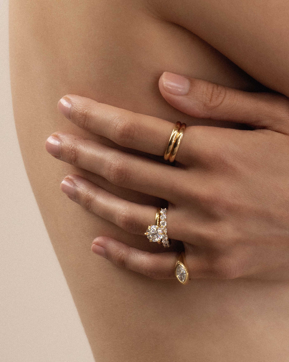 Round Ceremonial Solitaire Ring - View 