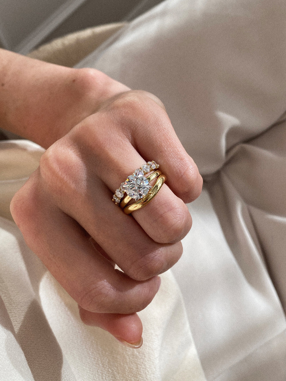 Round Ceremonial Solitaire Ring - View 