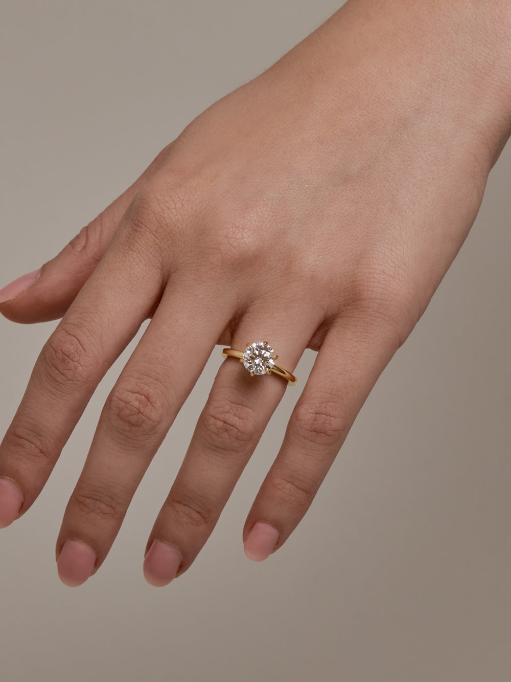 Round Ceremonial Solitaire Ring - View 