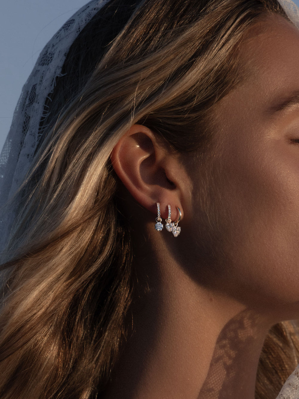 0.90ct Round Diamond Drop Earrings - View 