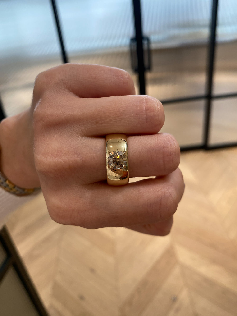 Round Solitaire Ring - View 
