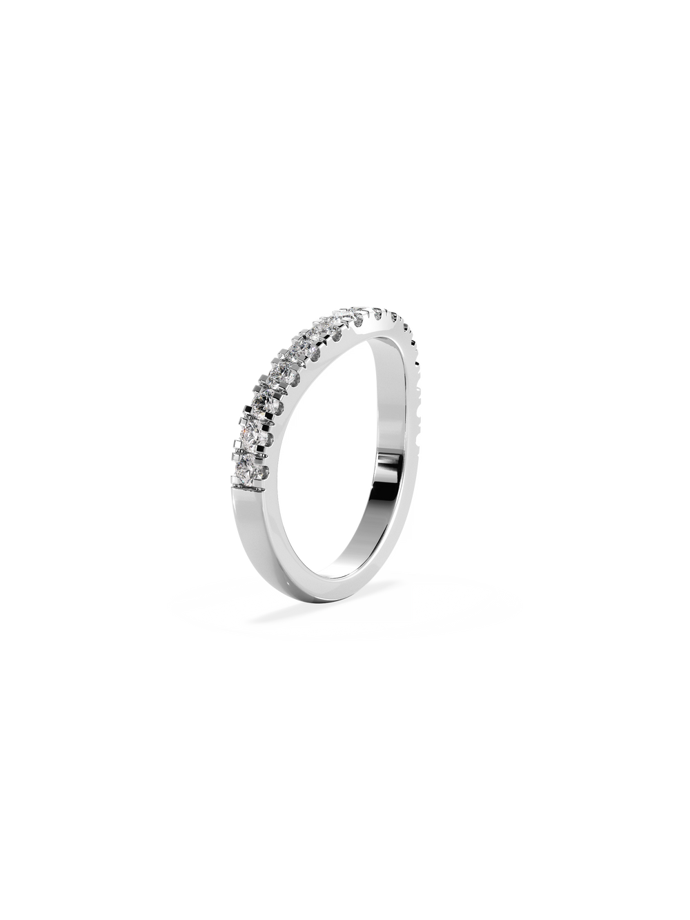 Contour Shimmer Ring - 1/2 Pavé - View 