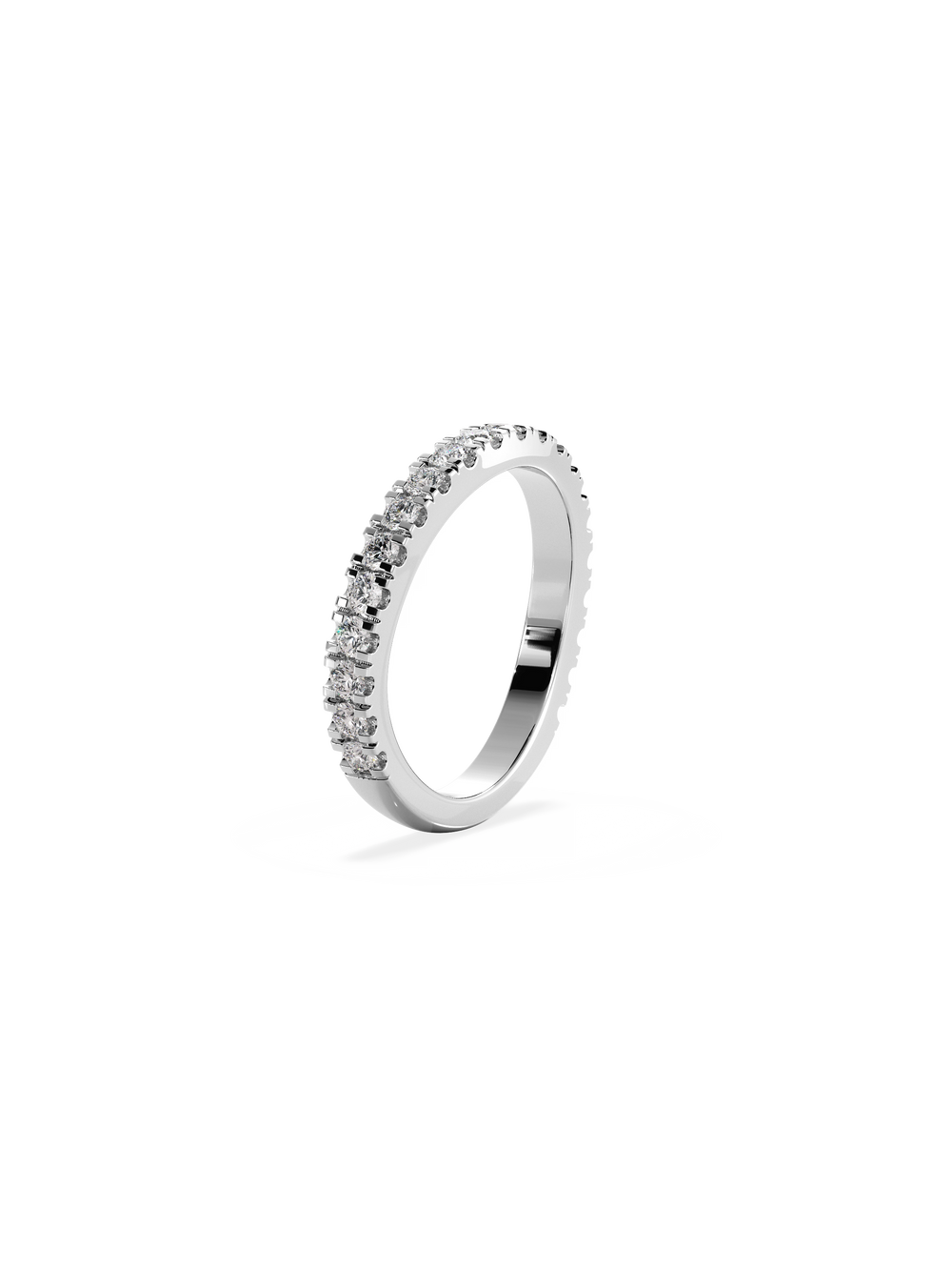 Contour Shimmer Ring - 3/4 Pavé - View 