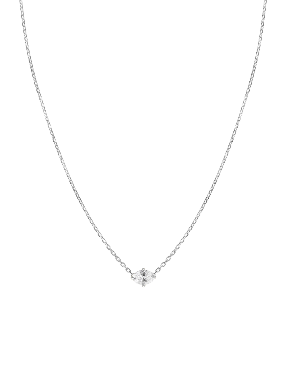 Oval Diamond Necklace - View 