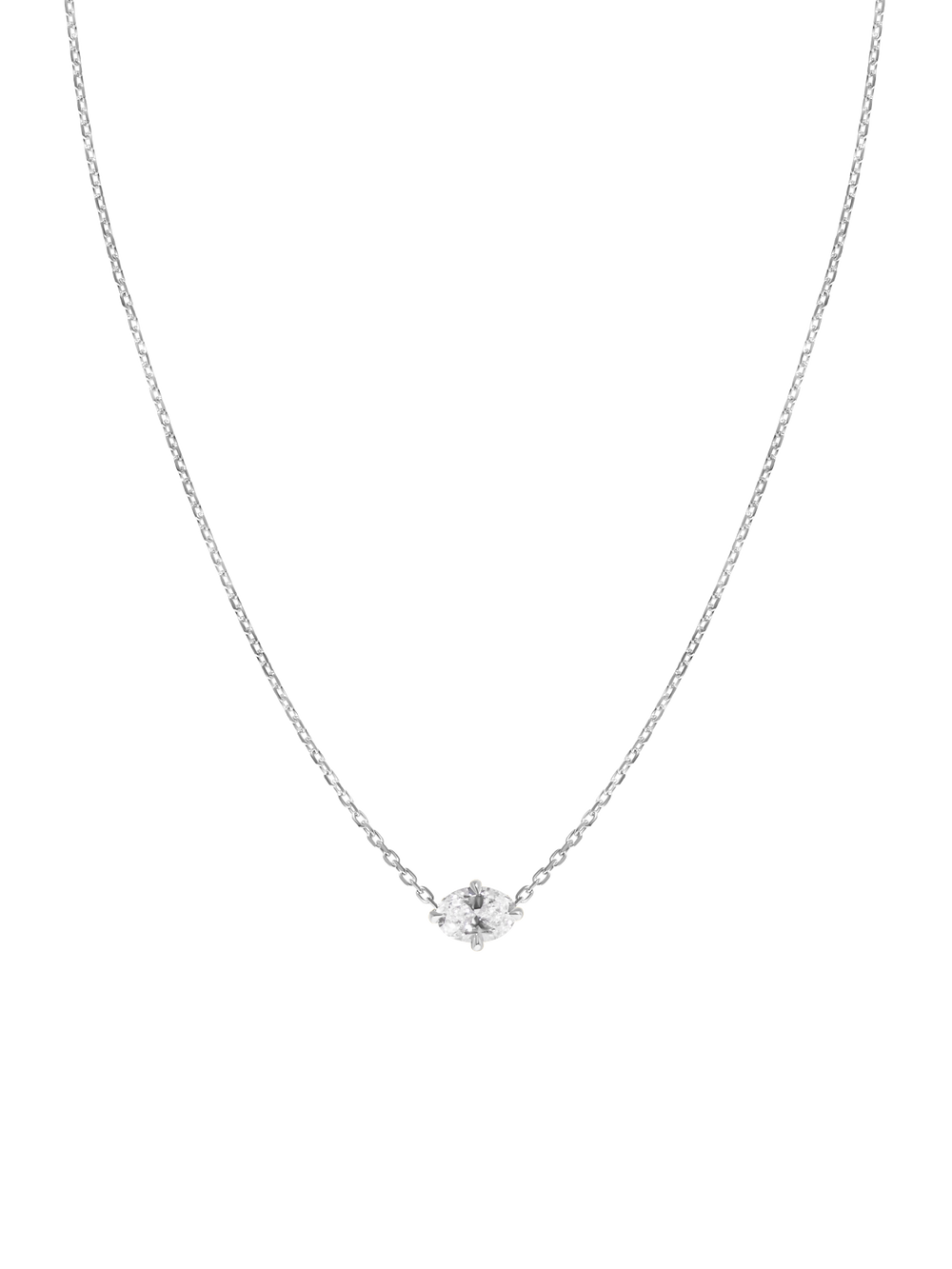 Oval Diamond Necklace - View 