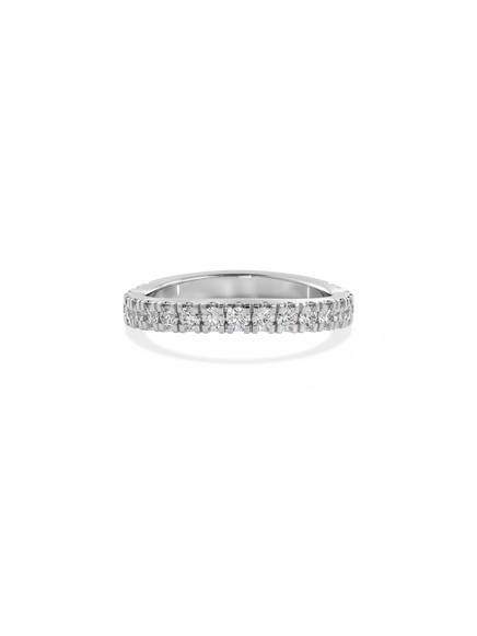 Contour Shimmer Ring - 3/4 Pavé