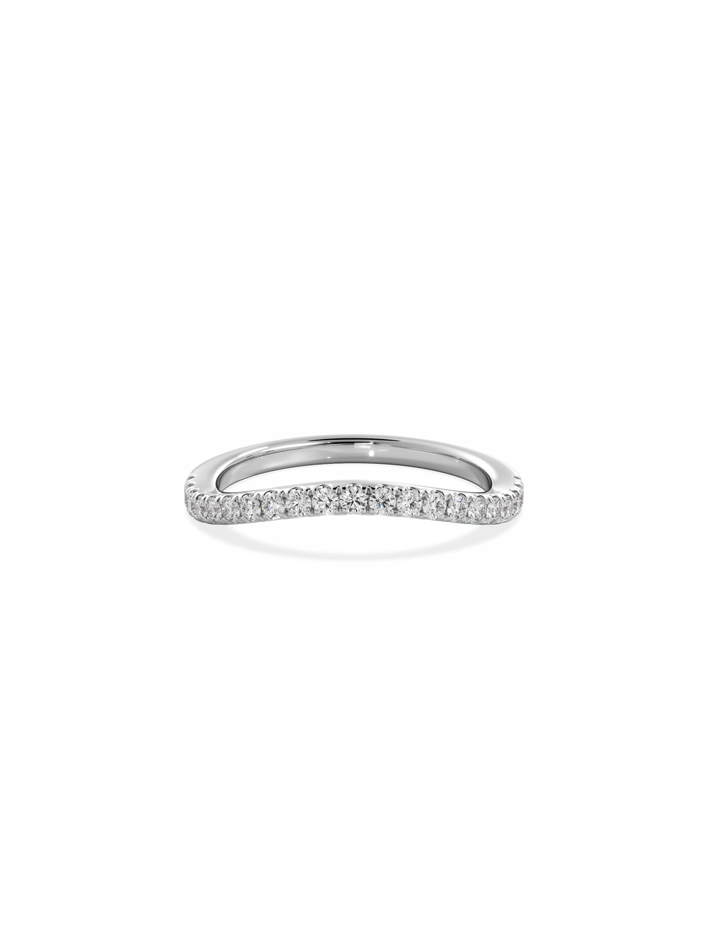 Contour Shimmer Ring - 1/2 Pavé - View 