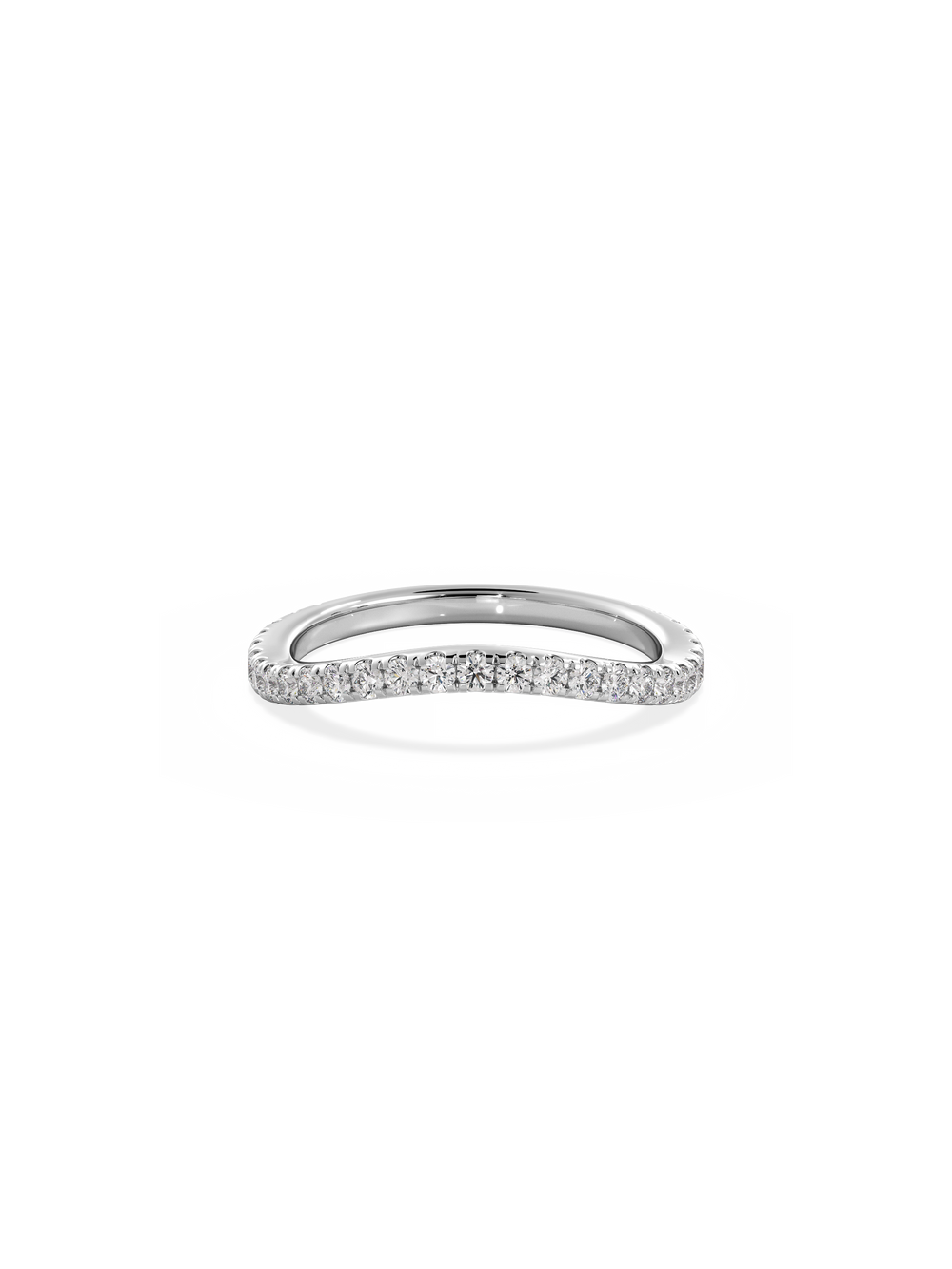 Contour Shimmer Ring - 3/4 Pavé - View 