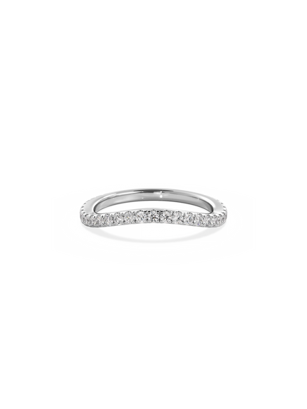 Contour Shimmer Ring - 3/4 Pavé